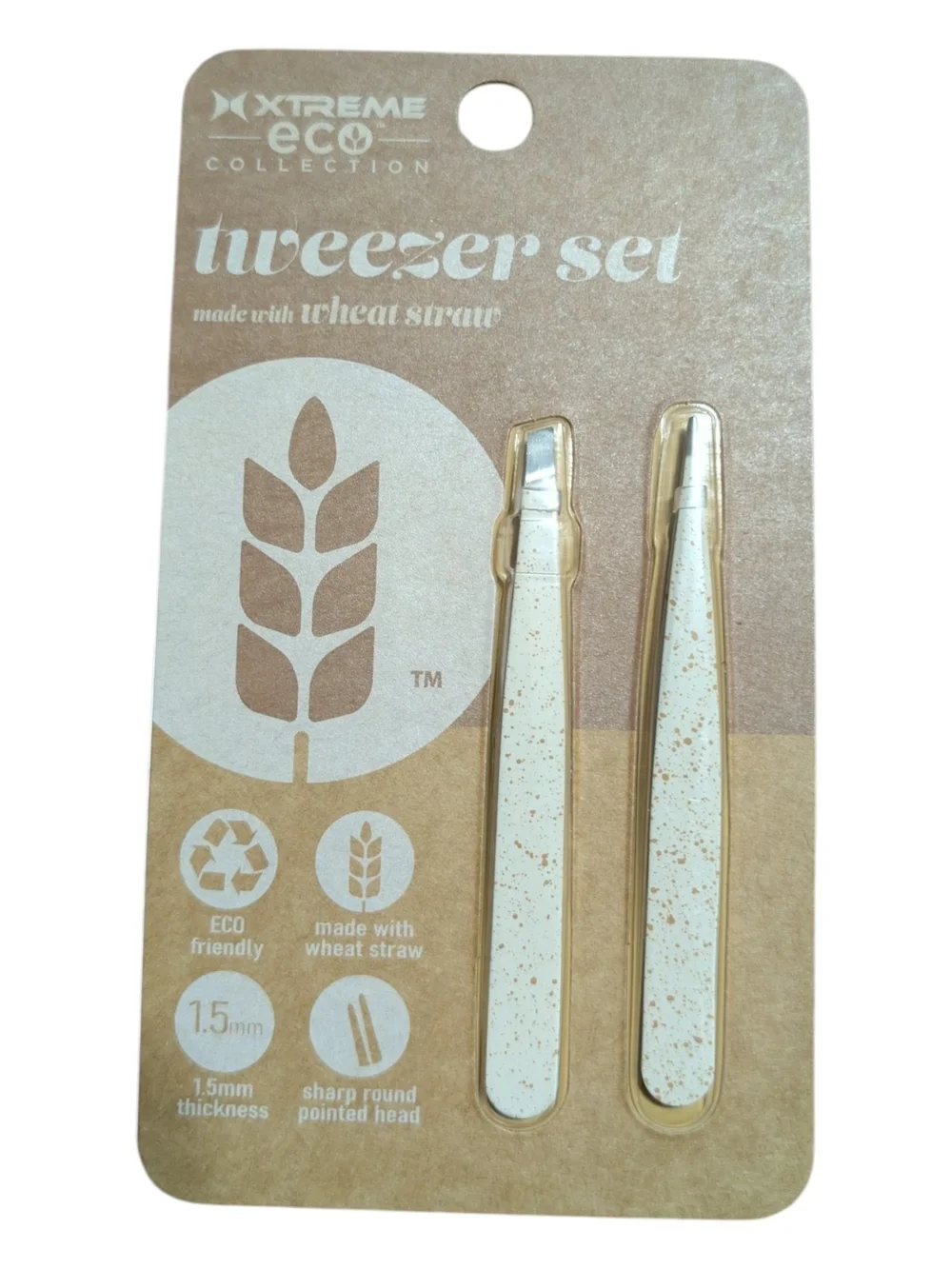 Xtreme Eco White Speckled Tweezer Set - Precision Hair Removal